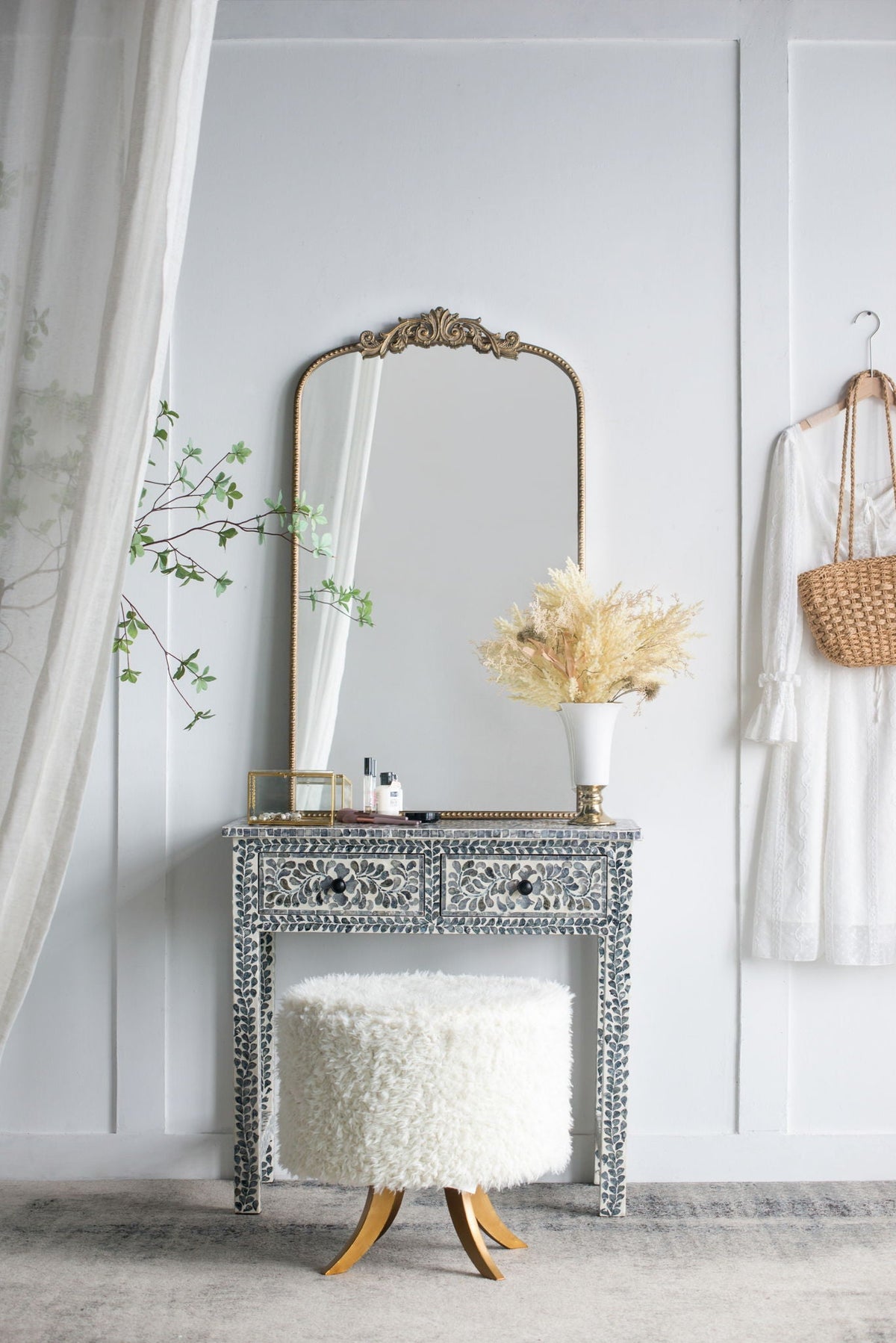 Arch Mirror, Baroque Inspired Wall Decor For Bathroom, Bedroom, Living Room
