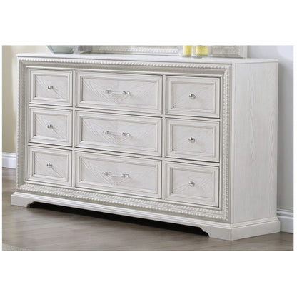 6 Drawer Storage Dresser Antique Wooden Bedroom Furniture - Antique White