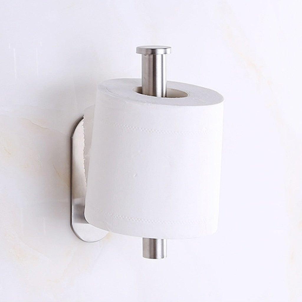 Household Toilet Roll Holder Self Adhesive Toilet Paper Holder For Bathroom Stick On Wall Stainless Steel