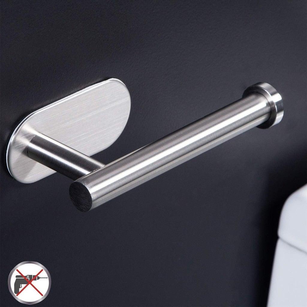 Household Toilet Roll Holder Self Adhesive Toilet Paper Holder For Bathroom Stick On Wall Stainless Steel