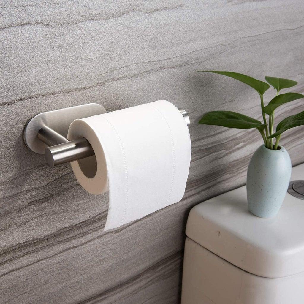 Household Toilet Roll Holder Self Adhesive Toilet Paper Holder For Bathroom Stick On Wall Stainless Steel