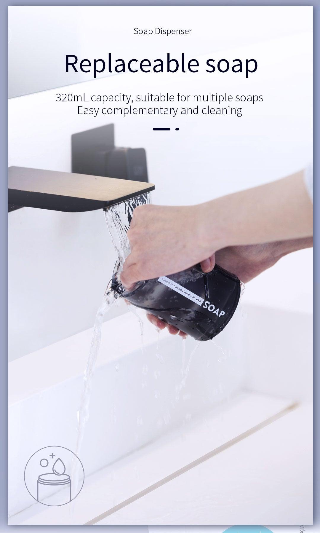 Liquid Soap Dispensers USB Rechargeable Temperature Display Automatic Dispenser