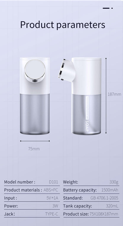 Liquid Soap Dispensers USB Rechargeable Temperature Display Automatic Dispenser