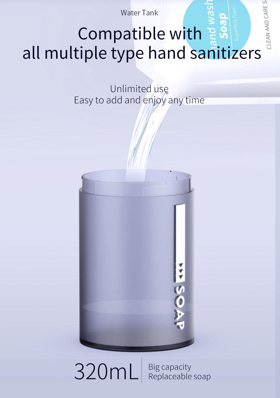 Liquid Soap Dispensers USB Rechargeable Temperature Display Automatic Dispenser