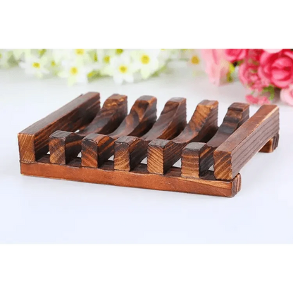 Natural Wooden Soap Dish Wood Soap Tray Holder Storage Soap Rack Plate Box Container