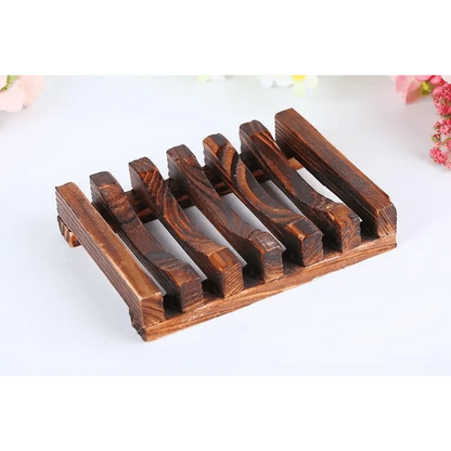 Natural Wooden Soap Dish Wood Soap Tray Holder Storage Soap Rack Plate Box Container