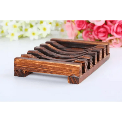 Natural Wooden Soap Dish Wood Soap Tray Holder Storage Soap Rack Plate Box Container