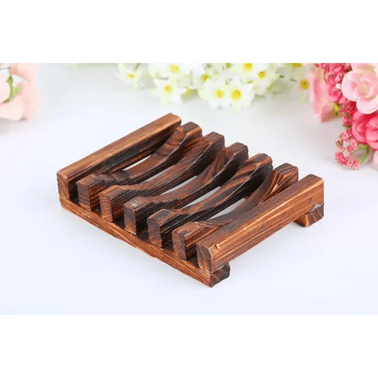 Natural Wooden Soap Dish Wood Soap Tray Holder Storage Soap Rack Plate Box Container