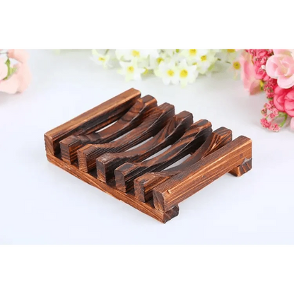 Natural Wooden Soap Dish Wood Soap Tray Holder Storage Soap Rack Plate Box Container