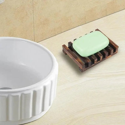 Natural Wooden Soap Dish Wood Soap Tray Holder Storage Soap Rack Plate Box Container