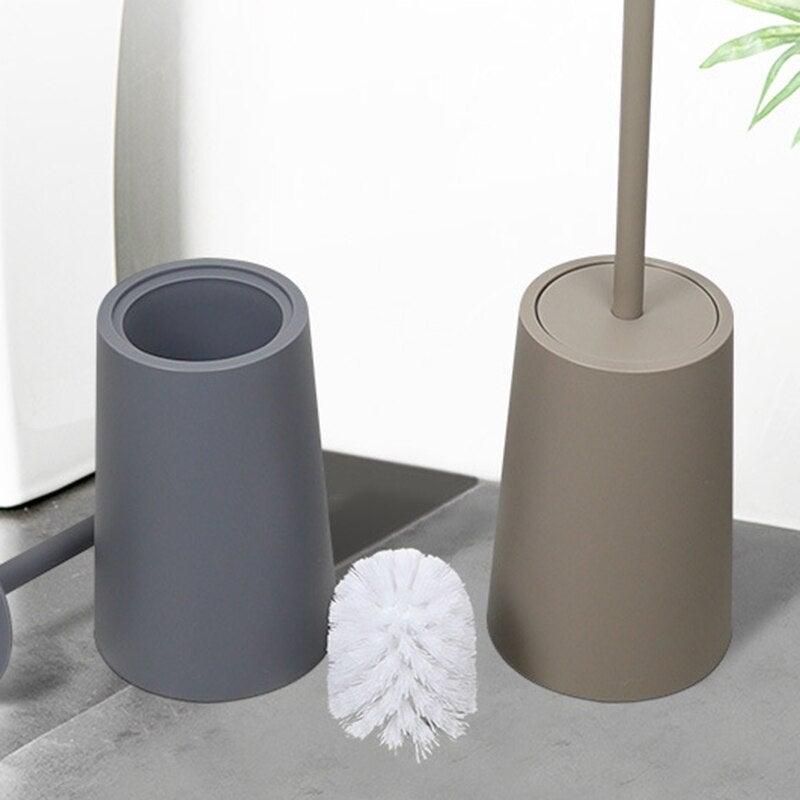 Nordic Ceramic Toilet Brush Bathroom Accessories Set With Non Slip Long Handle And Flexible Bristle