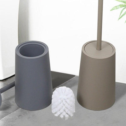 Nordic Ceramic Toilet Brush Bathroom Accessories Set With Non Slip Long Handle And Flexible Bristle