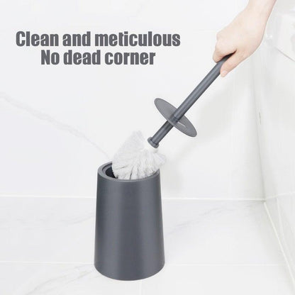 Nordic Ceramic Toilet Brush Bathroom Accessories Set With Non Slip Long Handle And Flexible Bristle