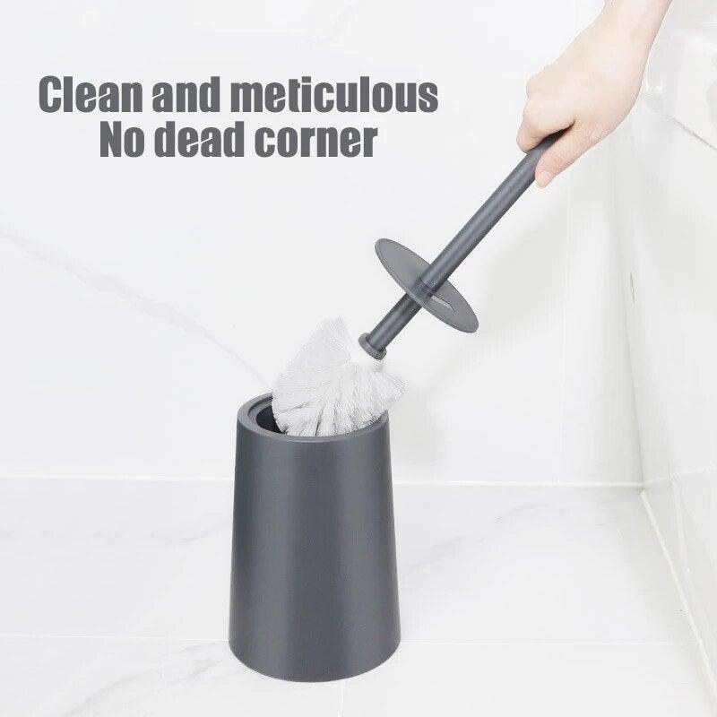 Nordic Ceramic Toilet Brush Bathroom Accessories Set With Non Slip Long Handle And Flexible Bristle