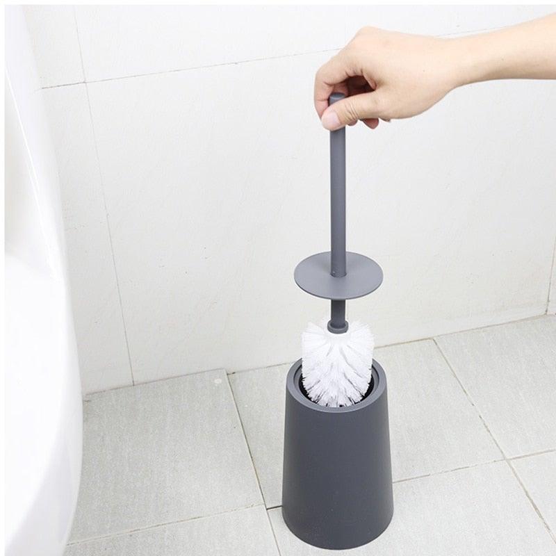 Nordic Ceramic Toilet Brush Bathroom Accessories Set With Non Slip Long Handle And Flexible Bristle