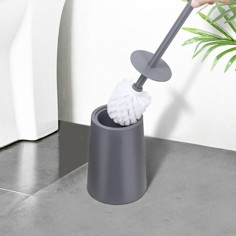 Nordic Ceramic Toilet Brush Bathroom Accessories Set With Non Slip Long Handle And Flexible Bristle