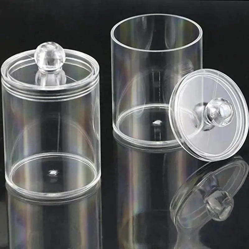 Portable 2pcs Cosmetics Storage Box Makeup Organizer Bathroom Jar