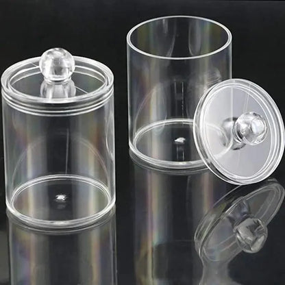 Portable 2pcs Cosmetics Storage Box Makeup Organizer Bathroom Jar