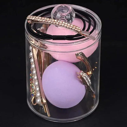 Portable 2pcs Cosmetics Storage Box Makeup Organizer Bathroom Jar