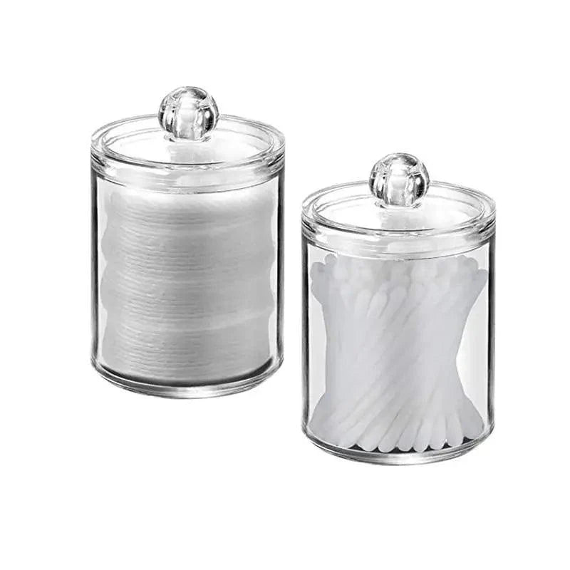 Portable 2pcs Cosmetics Storage Box Makeup Organizer Bathroom Jar