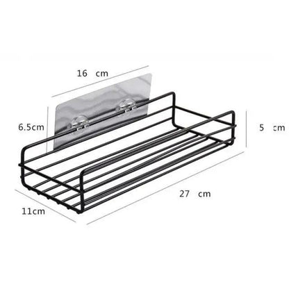 Premium Quality Bathroom Kitchen Punch Corner Frame Shower Shelf Wrought Iron Shampoo Storage Rack