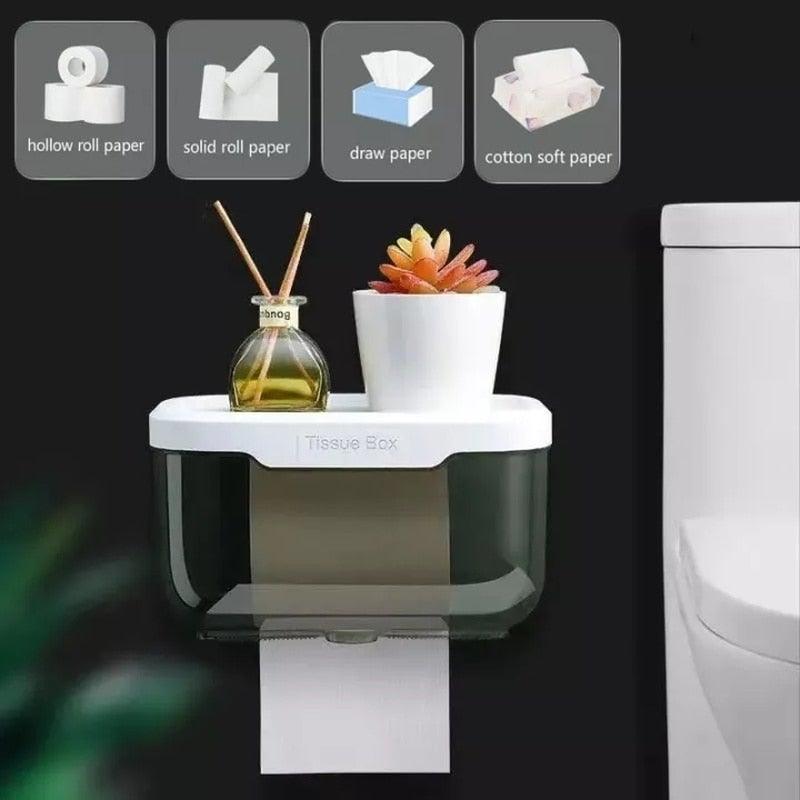 Punch-free Toilet Paper Holder Box Waterproof Storage Toilet Paper Storage Rack