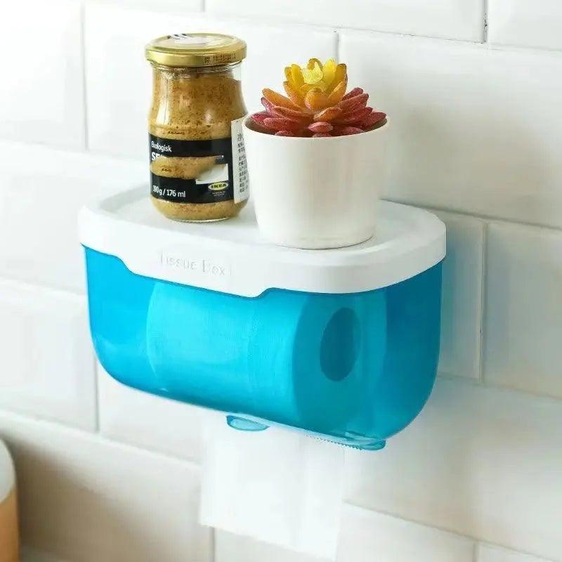 Punch-free Toilet Paper Holder Box Waterproof Storage Toilet Paper Storage Rack