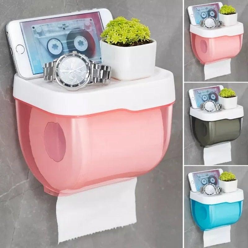 Punch-free Toilet Paper Holder Box Waterproof Storage Toilet Paper Storage Rack