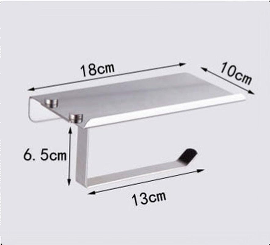 Stainless Steel Toilet Paper Holder Bathroom Wall Mount Paper Phone Holder Shelf Towel Roll Shelf