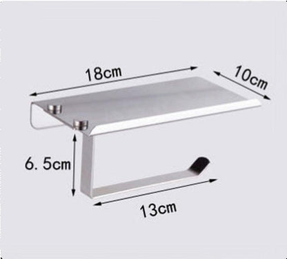 Stainless Steel Toilet Paper Holder Bathroom Wall Mount Paper Phone Holder Shelf Towel Roll Shelf