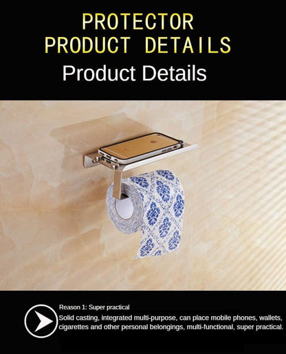 Stainless Steel Toilet Paper Holder Bathroom Wall Mount Paper Phone Holder Shelf Towel Roll Shelf